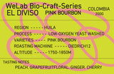 哥倫比亞 發現莊園 WeLab實驗批次 粉紅波旁 Colombia El Diviso WeLab Bio-Craft-Series［低氧酵母水洗］200G