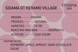 衣索比亞 西達摩 班莎 阿達拉處理廠 Ethiopia Sidama Bensa Keramo Adara G1［日曬］200G
