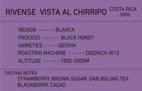 哥斯大黎加 奇里波美景莊園 藝妓 Costa Rica Rivense Vista Al chirripo［黑蜜處理］200G